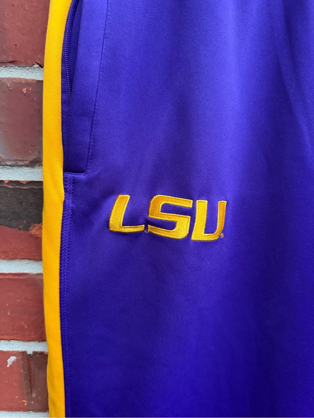 Vntg Nike DriFit LSU Tigers Large Purple &  Gold Athletic Warm-Up Track Pants P5
